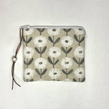 Daisy Field Padded Zipper Pouch / Coin Purse / Gadget / Cosmetic Bag