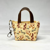 Autumn Floral Beige Grape Padded Super Tiny Tote