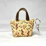Autumn Floral Beige Grape Padded Super Tiny Tote
