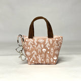 Silhouette Floral Dusty Pink Padded Super Tiny Tote