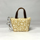 Silhouette Floral Beige Padded Super Tiny Tote