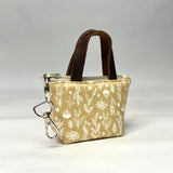 Silhouette Floral Beige Padded Super Tiny Tote