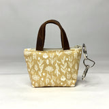 Silhouette Floral Beige Padded Super Tiny Tote