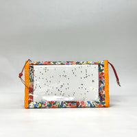 Garden Party White Vinyl Front Medium Zipper Knitting Project Craft Bag