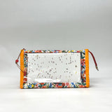 Garden Party White Vinyl Front Medium Zipper Knitting Project Craft Bag