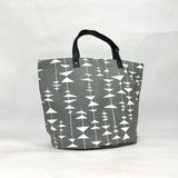 Ditto Grey Oval Bottom Knitting Craft Tote Bag