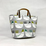 Scandi Chicken Kiwi Oval Bottom Knitting Craft Tote Bag