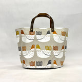 Scandi Chicken Tangerine Oval Bottom Knitting Craft Tote Bag