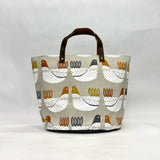 Scandi Chicken Tangerine Oval Bottom Knitting Craft Tote Bag