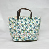 Blue Blooms Oval Bottom Knitting Craft Tote Bag