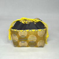 Agate Yellow Small Pocketed Drawstring Knitting Project Craft Bag