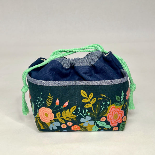 Garden Vine Small Pocketed Drawstring Knitting Project Craft Bag