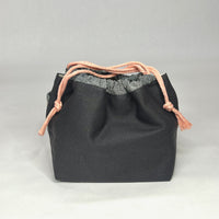 Agate Grey Small Pocketed Drawstring Knitting Project Craft Bag