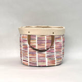 Flowers Natural Gold Oval Bottom Knitting Craft Tote Bag