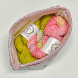 Agate Yellow Small Pocketed Drawstring Knitting Project Craft Bag