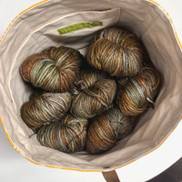 Mughal Rose Orange Oval Bottom Knitting Craft Tote Bag