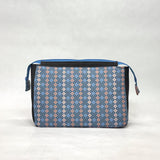 Mosaic Blue Medium Zipper Rounded Knitting Project Craft Bag