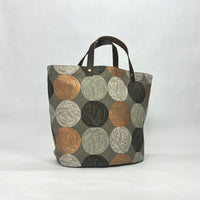 Wound Up Taupe Oval Bottom Knitting Craft Tote Bag