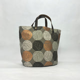 Wound Up Taupe Oval Bottom Knitting Craft Tote Bag
