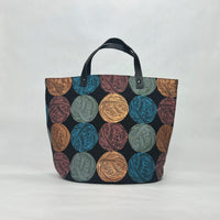 Wound Up Black Oval Bottom Knitting Craft Tote Bag