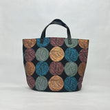 Wound Up Black Oval Bottom Knitting Craft Tote Bag