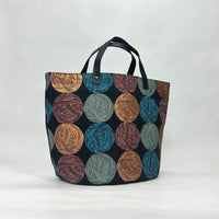 Wound Up Black Oval Bottom Knitting Craft Tote Bag