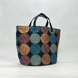 Wound Up Black Oval Bottom Knitting Craft Tote Bag