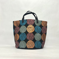 Wound Up Black Oval Bottom Knitting Craft Tote Bag
