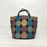 Wound Up Black Oval Bottom Knitting Craft Tote Bag