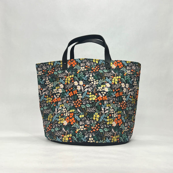 Meadow Black Oval Bottom Knitting Craft Tote Bag