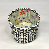 Posie Pocket Navy Fabric Basket Tubby Yarn Bowl