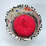 Posie Pocket Navy Fabric Basket Tubby Yarn Bowl
