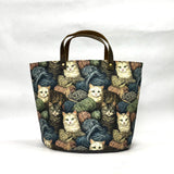 Yarn Kitties Oval Bottom Knitting Craft Tote Bag