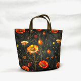 Medival Flowers Oval Bottom Knitting Craft Tote Bag