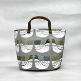 Scandi Chicken Kiwi Oval Bottom Knitting Craft Tote Bag