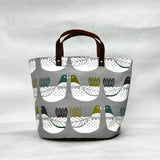 Scandi Chicken Kiwi Oval Bottom Knitting Craft Tote Bag
