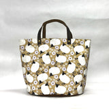 Wooly Sheep Oval Bottom Knitting Craft Tote Bag