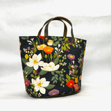 Botanical Cloisonne Garden Oval Bottom Knitting Craft Tote Bag