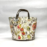 Hedgerow Watercolor Oval Bottom Knitting Craft Tote Bag
