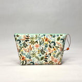 Herb Garden Ivory Small Zipper Pouch Gadget Case Cosmetics Project Bag