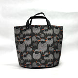 Valais Sheep Black Oval Bottom Knitting Craft Tote Bag