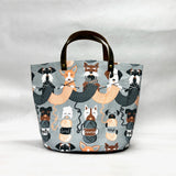 Knitting Dogs Oval Bottom Knitting Craft Tote Bag