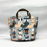 Knitting Dogs Oval Bottom Knitting Craft Tote Bag