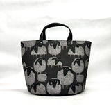 Count your Sheep Black Oval Bottom Knitting Craft Tote Bag
