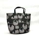 Count your Sheep Black Oval Bottom Knitting Craft Tote Bag