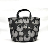 Count your Sheep Black Oval Bottom Knitting Craft Tote Bag
