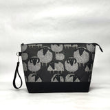 Count Your Sheep XL Zipper Knitting Project Craft Bag with Detachable Leather Wrist Strap