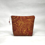OOAK Paisley Red Chenille Medium Zipper Pouch Gadget Case/ Cosmetics/ Project Bag