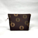OOAK Circle Bursts Brown Large Zipper Pouch Gadget Case/ Cosmetics/ Project Bag