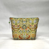 OOAK Birds Ivory Medium Zipper Pouch Gadget Case/ Cosmetics/ Project Bag